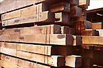 Sawn flitches and timber at our timber terminal